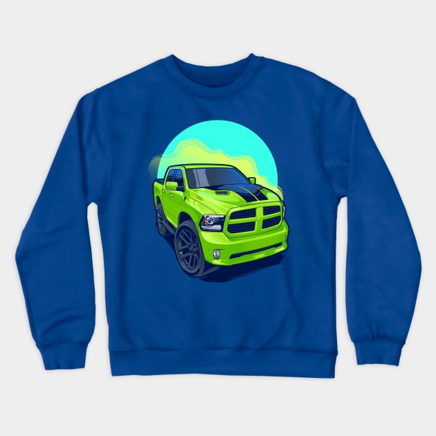 Power of Green truck Crewneck Sweatshirt by Aiqkids Design